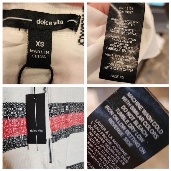 NWT Dolce Vita Cutout Sleeveless Fringe Red white black stripe mini dress xs - Picture 4 of 15